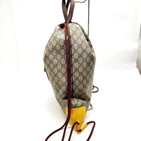 Gucci BackPack Bag Brown PVC 600-082125
